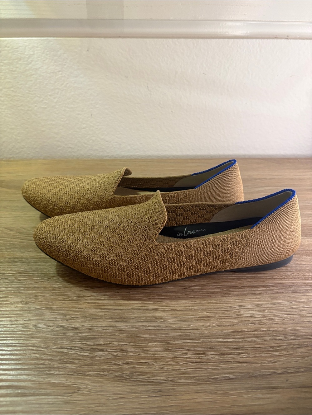 Rothy's Tan Knit Slip-On Loafers with Blue Trim-Accepting Offers! - Picture 6 of 9